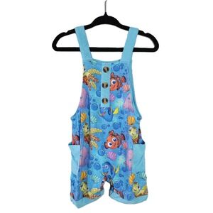 Bubbas Bamboo Nemo Overalls Romper 6-12M Dory Turtle Fish Print Shortall Overall